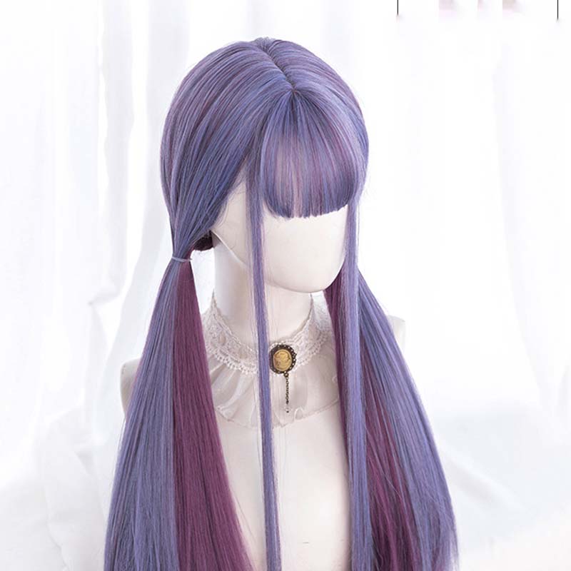 Gradient Long Straight Hair Women's Wig-1