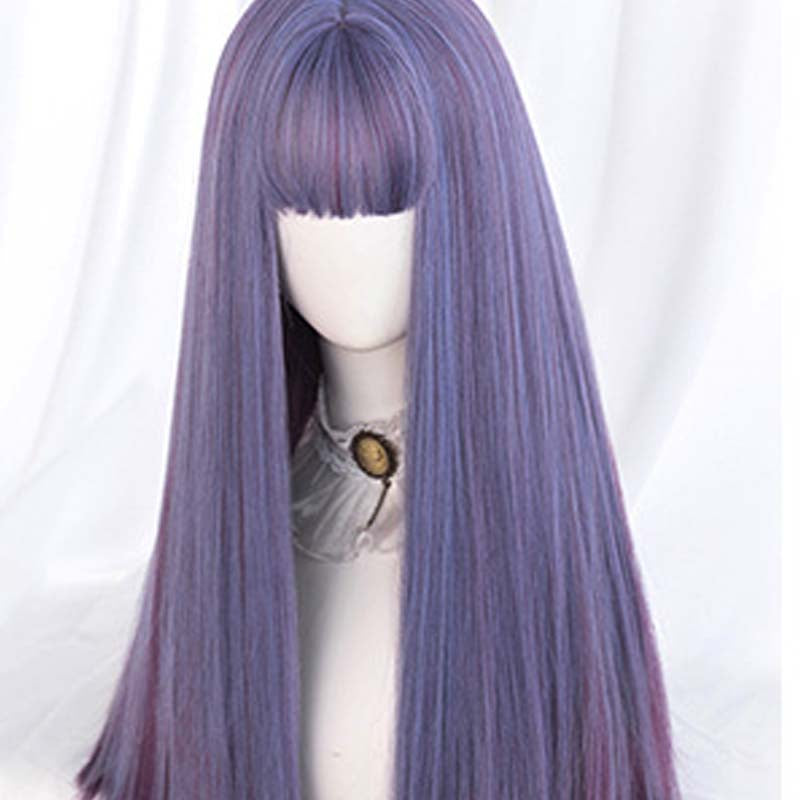 Gradient Long Straight Hair Women's Wig-3